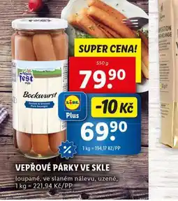 Lidl Vepřové párky ve skle nabídka
