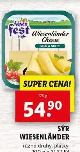 Lidl Sýr wiesenländer nabídka
