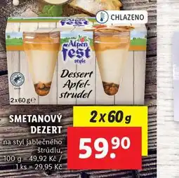 Lidl Smetanový dezert nabídka