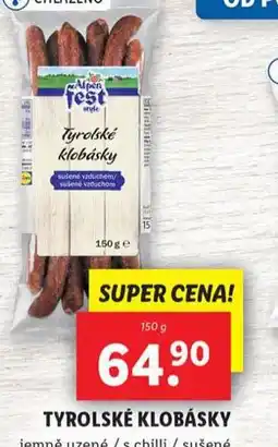 Lidl Tyrolské klobásky nabídka