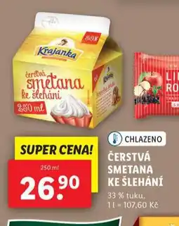 Lidl Čerstvá smetana ke šlehání nabídka