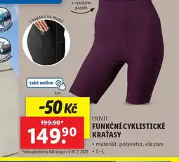 Lidl Funkční cyklistické kraťasy nabídka