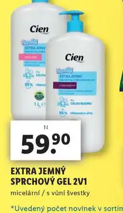 Lidl Cien extra jemný sprchový gel 2v1 nabídka