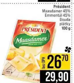 Jip Président Maasdamer 45% Emmental 45% Gouda plátky 100 g nabídka
