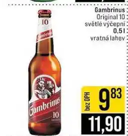 Jip Gambrinus Original 10 světlé výčepní 0,5l nabídka