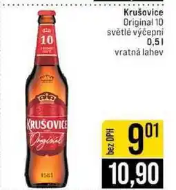 Jip Krušovice Original 10 světlé výčepní 0,5l nabídka