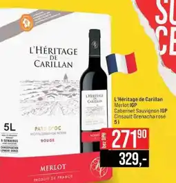 Jip L'Héritage de Carillan Merlot IGP Cabernet Sauvignon IGP Cinsault Grenacha rosé 5l nabídka