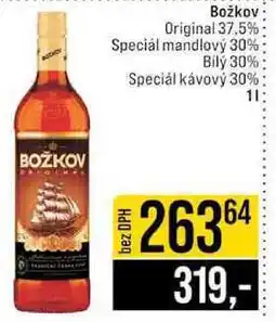 Jip Božkov Original 37.5% Speciál mandlový 30% Bily 30% Speciál kávový 30% 1l nabídka