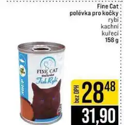 Jip Fine Cat polévka pro kočky rybí kachni kuřecí 158 g nabídka