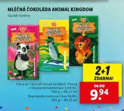 Lidl MLÉČNÁ ČOKOLÁDA ANIMAL KINGDOM nabídka