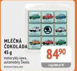 Coop hb Mléčná čokoláda motocykly jawa, automobily škoda nabídka
