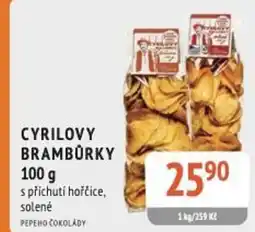 Coop hb Cyrilovy brambůrky s příchutí hořčice, solené nabídka