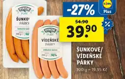 Lidl PIKOK Šunkové/ vídeňské párky nabídka