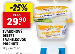 Lidl PILOS Tvarohový dezert s vanilkovou příchutí nabídka