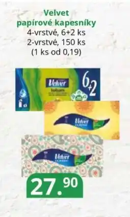 Potraviny CZ Velvet papírové kapesníky nabídka