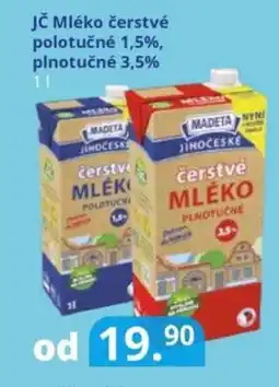 Potraviny CZ Jč mléko čerstvé polotučné 1,5%, plnotučné 3,5% nabídka