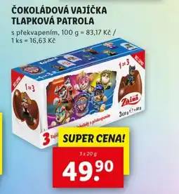 Lidl Čokoládová vajíčka tlapková patrola nabídka