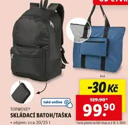 Lidl TOPMOVE Skládací batoh/taška nabídka
