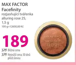 Hebe MAX FACTOR Facefinity rozjasňující tvářenka alluring rose 25 nabídka