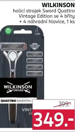 Rossmann WILKINSON holicí strojek Sword Quattro Vintage Edition se 4 břity +4 náhradní hlavice nabídka