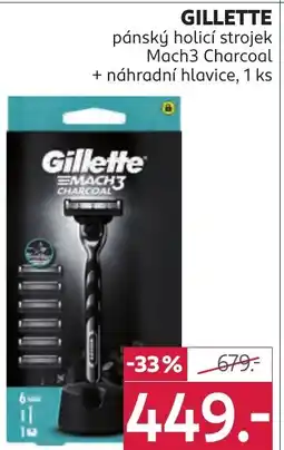 Rossmann GILLETTE Pánský holicí strojek mach3 charcoal + náhradní hlavice nabídka
