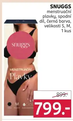 Rossmann SNUGGS menstruační plavky, spodní díl, černá barva, velikosti S, M, 1 kus nabídka