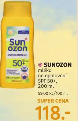 Rossmann SUNOZON mléko na opalování SPF 50+ nabídka
