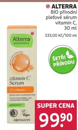 Rossmann ALTERRA BIO přírodní pleťové sérum vitamin C nabídka