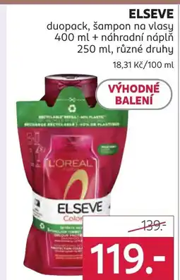 Rossmann ELSEVE duopack, šampon na vlas nabídka