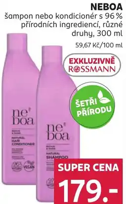 Rossmann NEBOA šampon nebo kondicionér s 96% přírodních ingrediencí nabídka