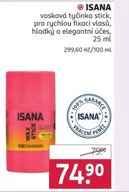 Rossmann ISANA vosková tyčinka stick, pro rychlou fixaci vlasů, hladký a elegantní účes nabídka