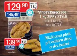 Qanto Stripsy kuřecí obal. ZIPPY STYLE nabídka