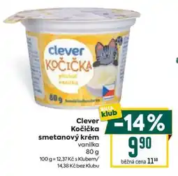 Billa Clever Kočička smetanový krém vanilka nabídka