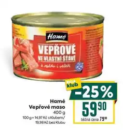 Billa Hamé Vepřové maso nabídka