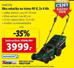 Lidl PARKSIDE Aku sekačka na trávu 40 V, 2x 4 Ah nabídka