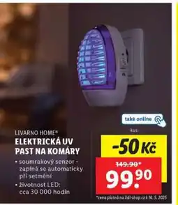 Lidl LIVARNO HOME ELEKTRICKÁ UV PAST NA KOMÁRY nabídka