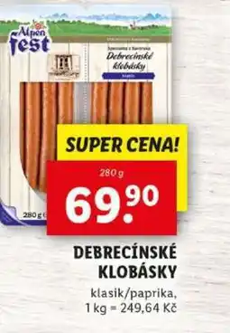 Lidl Debrecínské klobásky nabídka