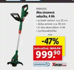 Lidl Parkside Aku strunová sekačka, 4 Ah nabídka