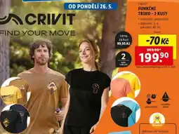 Lidl CRIVIT FUNKČNÍ TRIKO - 2 KUSY nabídka