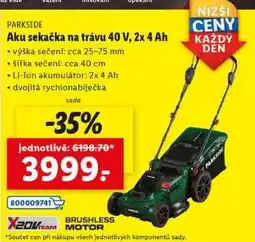 Lidl PARKSIDE Aku sekačka na trávu 40 V, 2x 4 Ah nabídka