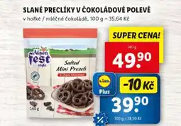 Lidl Alpen Fest Salted Mini Pretzels in Dark Chocolate nabídka