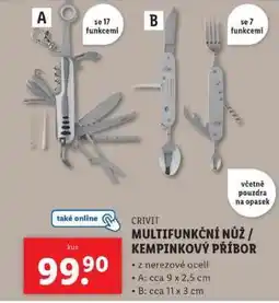 Lidl CRIVIT MULTIFUNKČNÍ NŮŽ / KEMPINKOVÝ PŘÍBOR nabídka