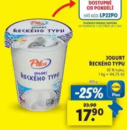 Lidl Pilos jogurt řeckého typu nabídka