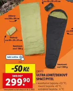 Lidl CRIVIT ULTRA LEHKÝ/DEKOVÝ SPACÍ PYTEL nabídka
