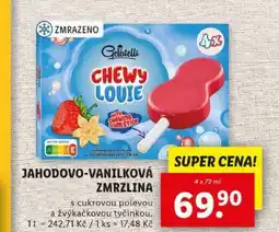Lidl Gelatelli Chewy Louie Jahodovo-vanilková zmrzlina nabídka