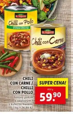 Lidl El Tequito Chili con Carne / Chilli con Pollo nabídka