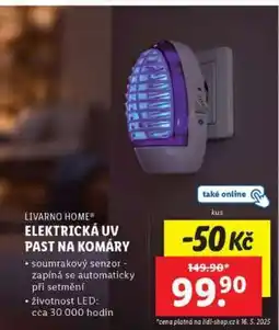 Lidl LIVARNO HOME ELEKTRICKÁ UV PAST NA KOMÁRY nabídka