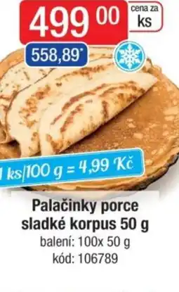 Qanto Palačinky porce sladké korpus nabídka