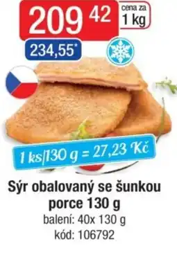 Qanto Sýr obalovaný se šunkou porce nabídka
