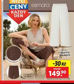 Lidl Culotte kalhoty nabídka